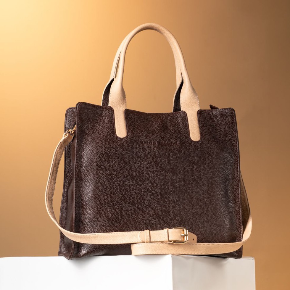 Structured Leather Tote Bag